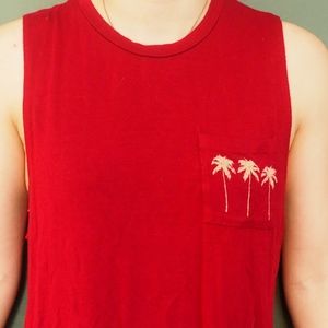 Red Palm Tree Tank Top